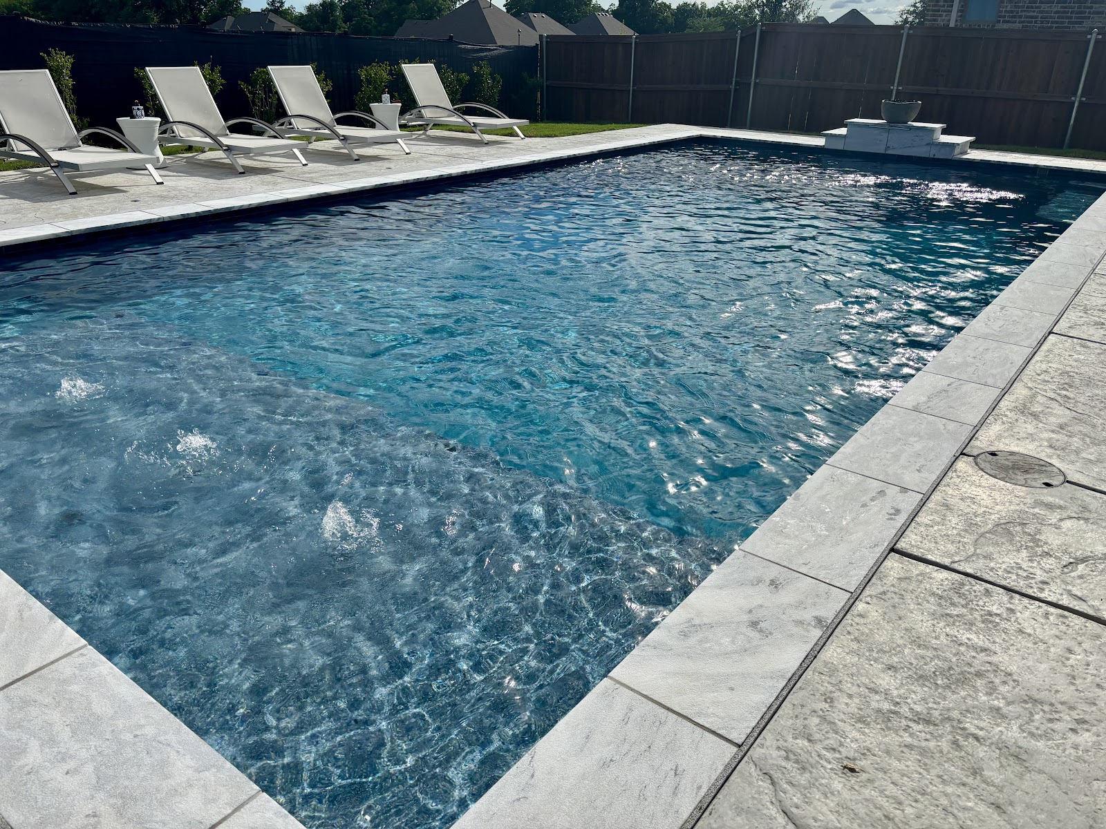 Modern Backyard Resort Pool in Gardendale